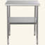 Table de préparation en acier inoxydable, 30 x 30 x 36 pouces, capacité de charge de 800 lb, table de travail en métal robuste avec tablette et pieds réglables, poste de travail commercial pour la cuisine, le garage et la cour arrière