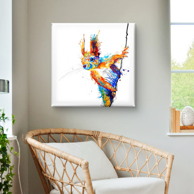 Percy the Squirrel Countryside - Wrapped Canvas Art Prints from Sarah Taylor Art