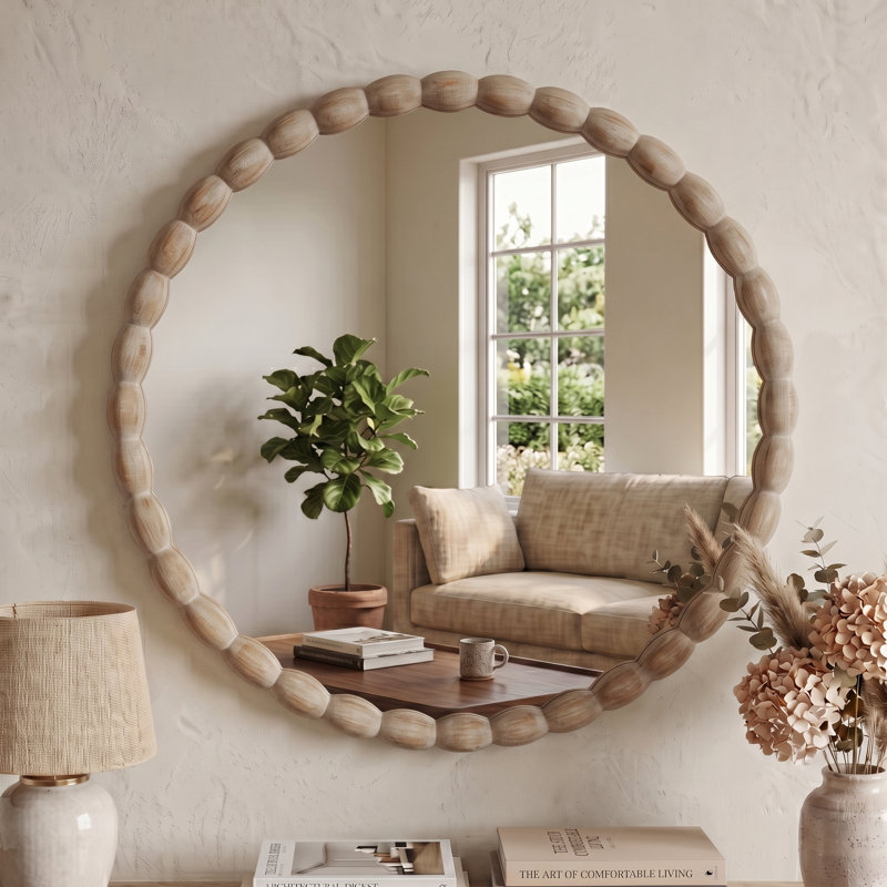Miroir mural 30 po, 30 po x 30 po, Weathered Natural, Rond