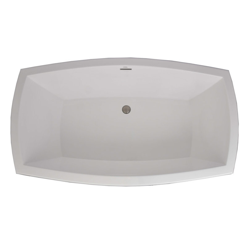 Niantic 66.25'' L Air Bathtub, Glossy White, Matte Black