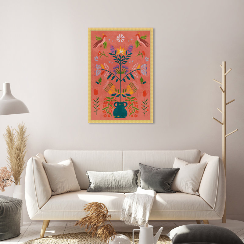 Bohemian Botanical Illustration by  - Picture Frame Print, Gold, 32" H x 22" W