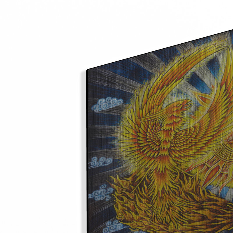 «Phoenix and Dragon» par Rebecca Wang, art mural en métal, H 16 po x l 24 po