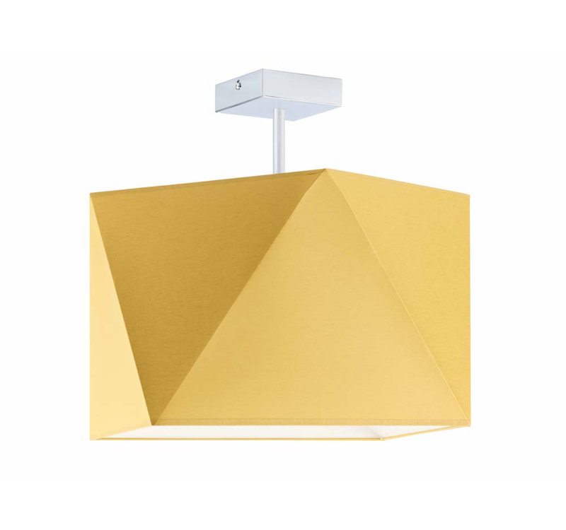Demarian Semi Flush Mount, Light Grey, Yellow