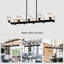 Noir avec cristal - 10 lumières suspendues pour la salle à manger à culot réglable G9 à culot rétro de 40 W et au maximum de 40 W, îlot de cuisine moderne à finition mate, bar, longue table