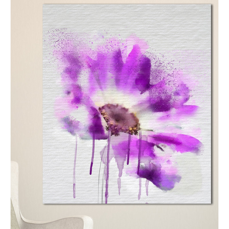« magnifique mauve rose aquarelle », reproduction d’art sur toile tendue, H 40 po x l 30 po x P 1 po