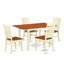 Ensemble de table de salle à manger 5 pièces pour 4 personnes comprenant une table de cuisine rectangulaire avec rallonge papillon et 4 chaises de salle à manger, babeurre 32 po x 54 po-1488108601-1564071759