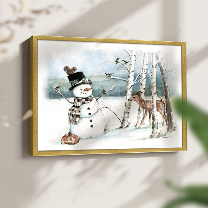 Snow Friends - Reproduction encadrée - Restickable, H 16 po x l 20 po