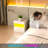 Nightstand with LED Lights, Bedside Table with Drawer and Shelf
