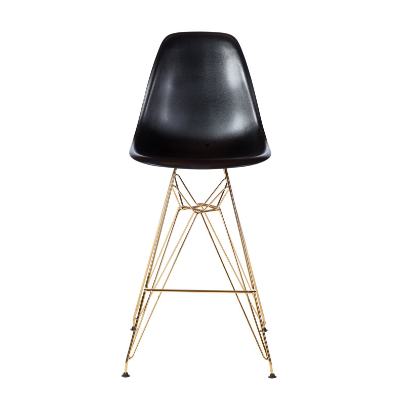 Tabouret de bar et de comptoir Heinrich, Noir, Tabouret de bar (avec siège à une hauteur de 31,, Ensemble de 2