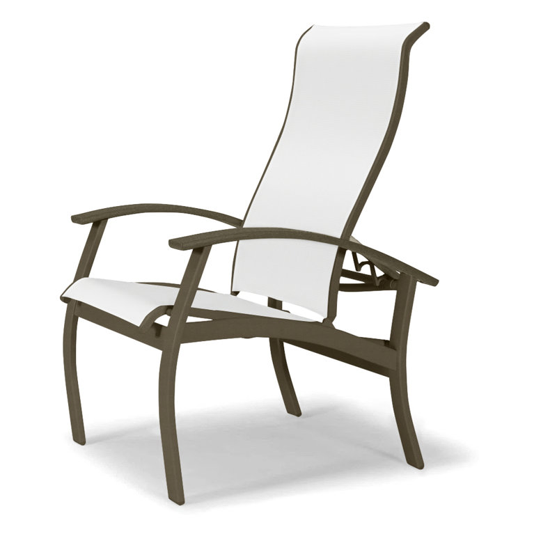Chaise de patio Askar, Beachwood, Blanc 6D Sunbrella®, Bois de plage texturé