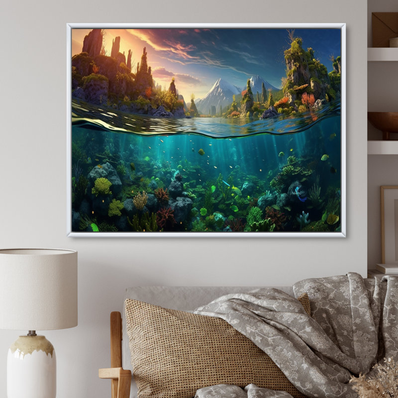 «Coastal Coral Beauty II», reproduction sur toile, 24" H x 32" W, Gold Picture Framed