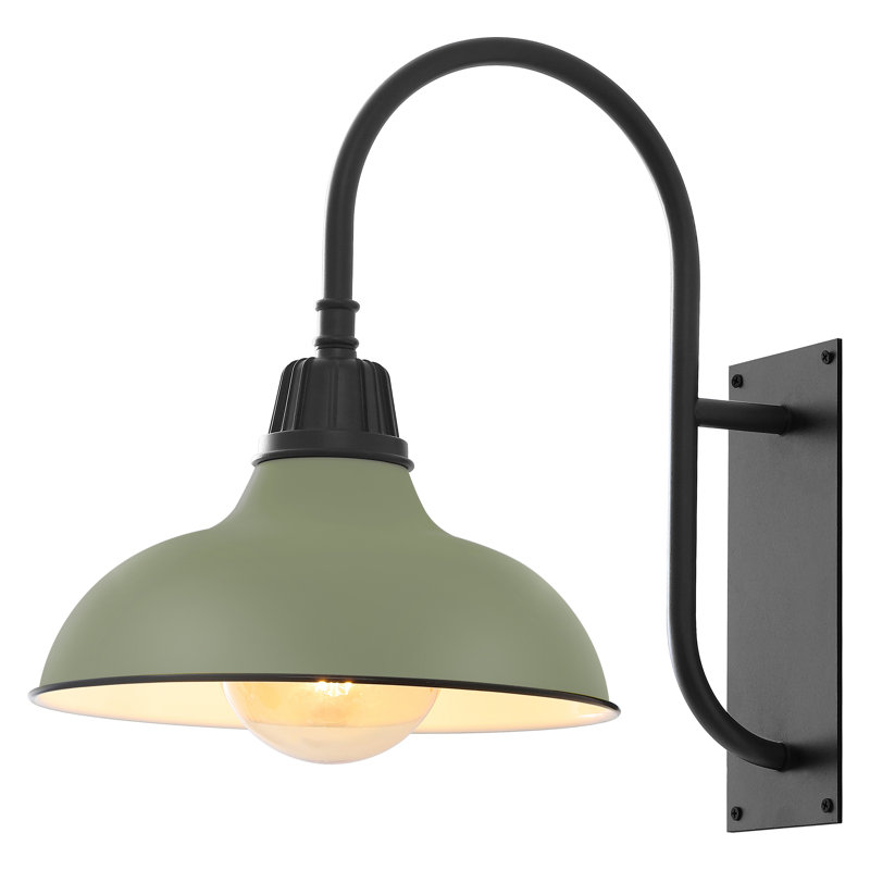 Applique murale en fer Manderfeld, Vert olive mat