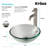 Clear Glass Circular Vessel Bathroom Sink with Faucet-3940390