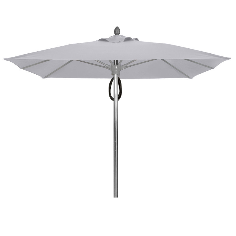 Parasol de marché carré 7,5 pi Prestige, Sunbrella® gris anthracite, Aluminium brillant