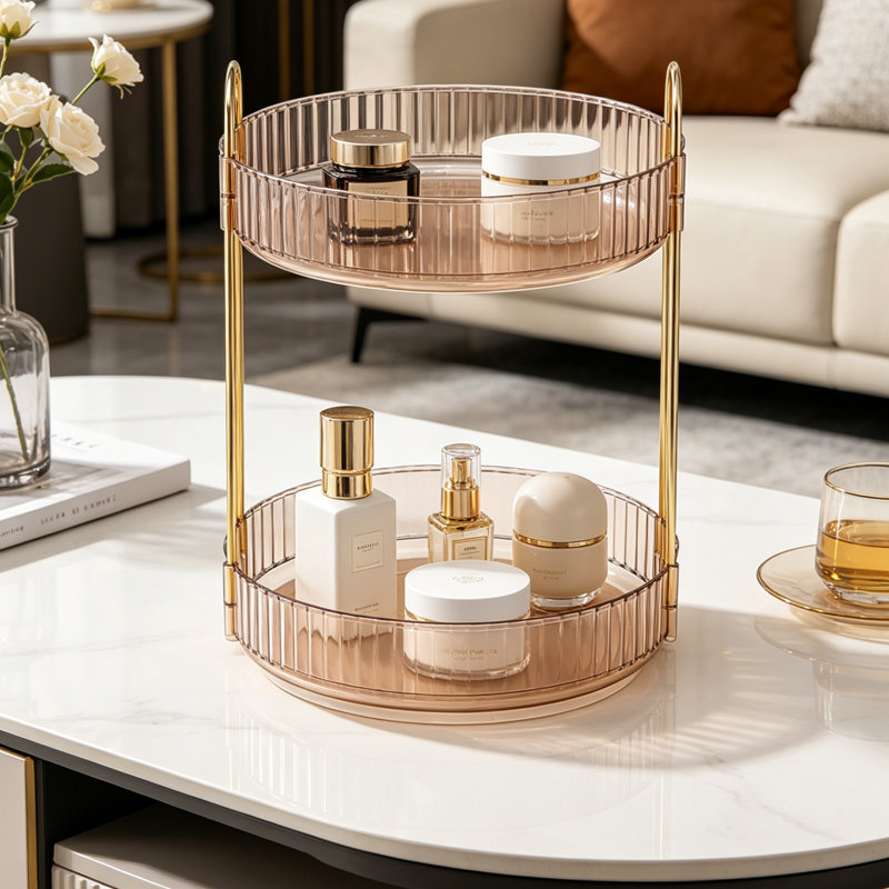 Modern 2-Tier Rotating Makeup Organiser