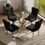 Ensemble de salle à manger à piédestal rond 5 pièces avec chaise capitonnée en velours pour salle à manger et salon-1248467043-1246170666-1248467047