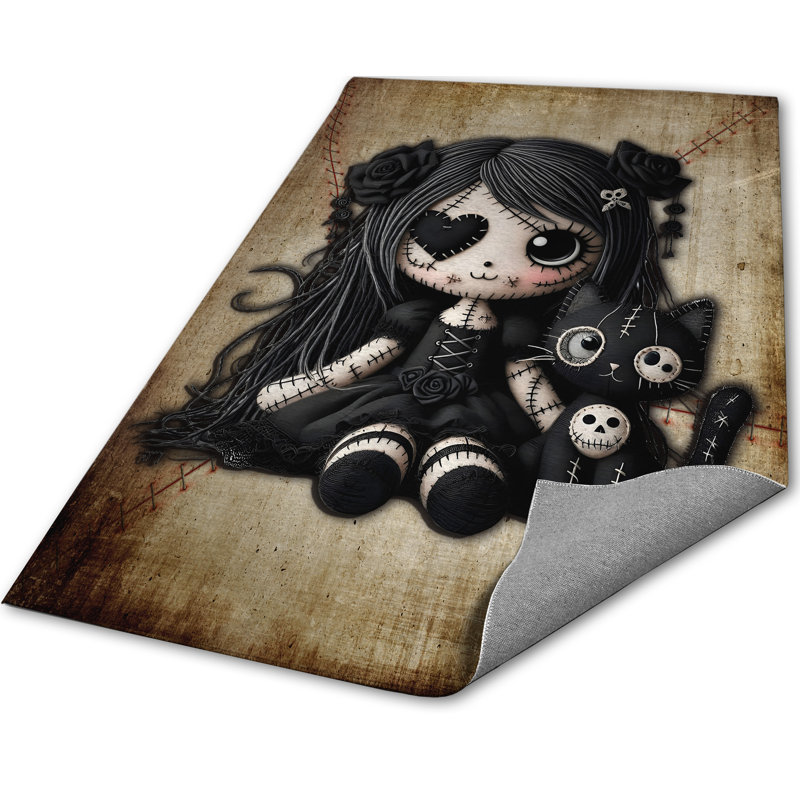 Tapis Little Doll et son chat Little Stitch Ups, Rectangulaire 3 pi x 5 pi