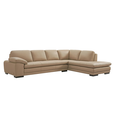 124" Wide Leather Match Sofa & Chaise