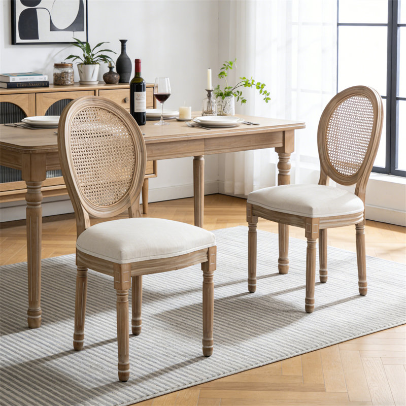 Chaises de salle à manger Farmhouse, Beige