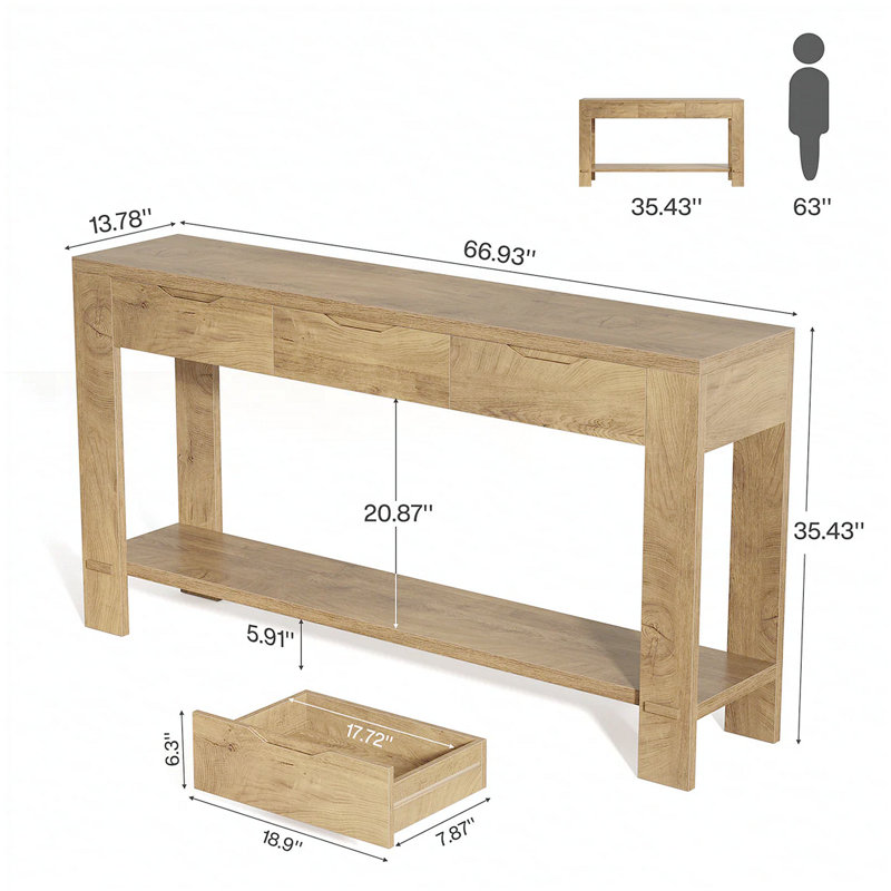 Console authentique avec rangement spacieux et polyvalente, idéale pour les vestibules et les salons