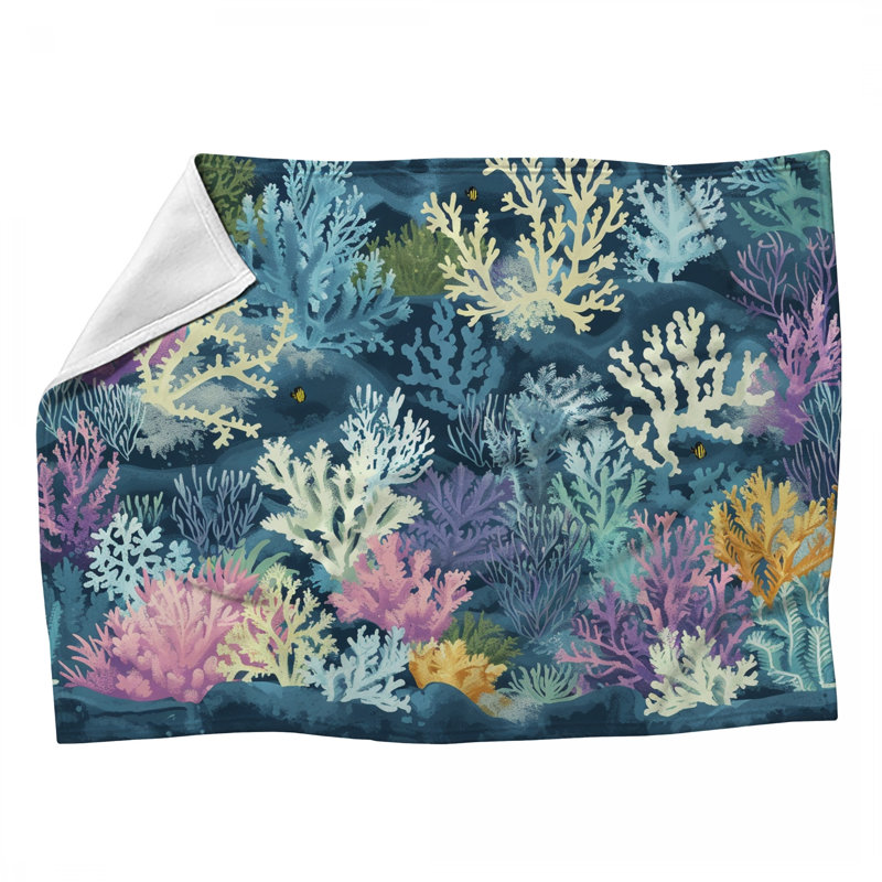 Coral Reef Marine Machine Printed Throw Blanket, 50" x 60"