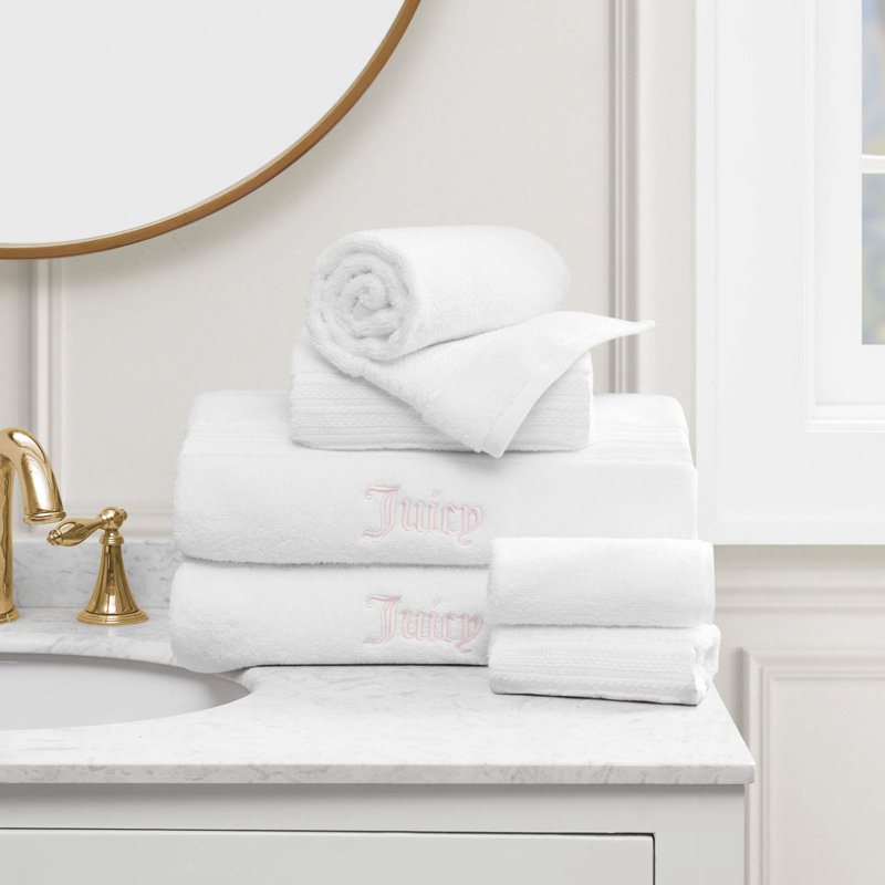 Juicy Couture Alyssa Bath Towels 6-Piece, White