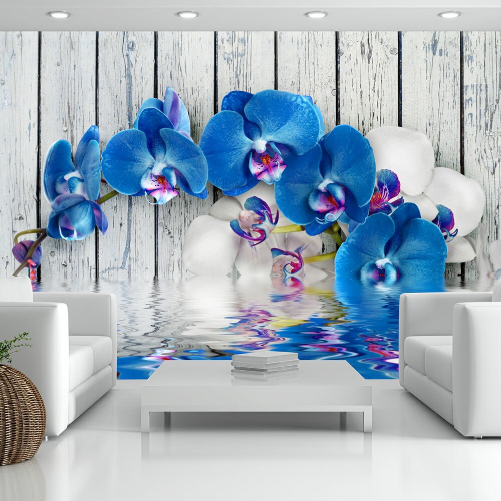 Kobaltfarbene Orchidee 245 cm x 350 cm