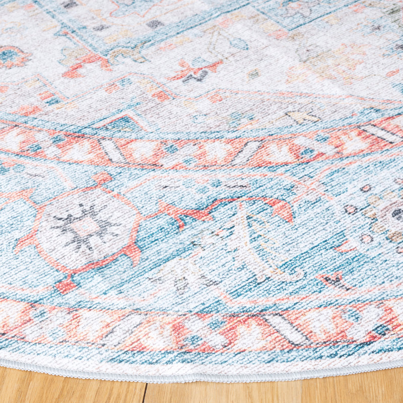 Roshaun Performance Machine Washable Oriental Rug, Round 6'