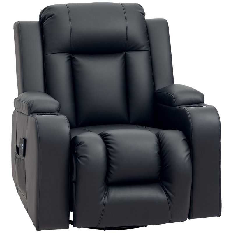 Fauteuil de massage en faux cuir, Similicuir noir