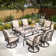 Alyah 6 Person Outdoor Dining Set with Swivel Chairs and Thick Cushions