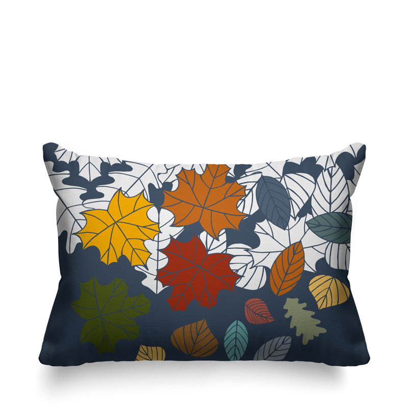 Coussin intérieur / extérieur Collin Maple Leaf, Ardoise, 14 po x 20 po, Rectangle