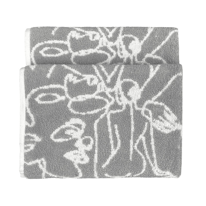 100% Cotton Midweight Jacquard Hand Towel, Grey