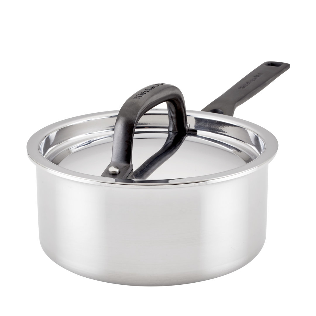 KitchenAid 5-Ply Clad Stainless Steel Induction Saucepan with Lid, 1.5-Quart KitchenAid®