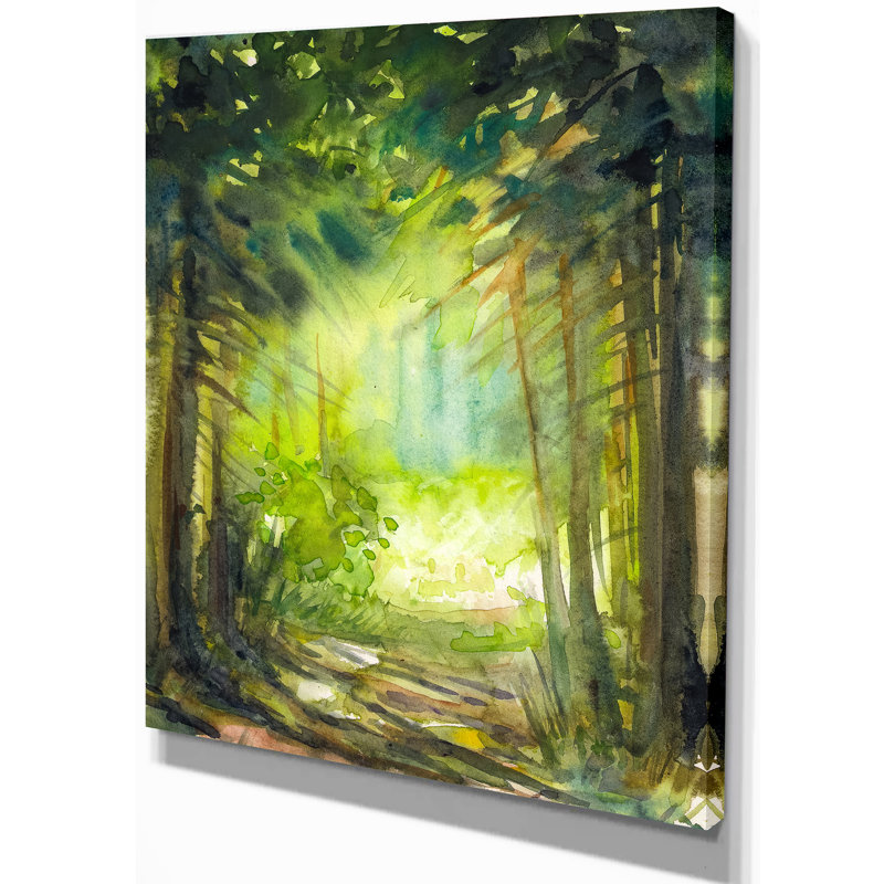 «Pathway in Summer Forest», reproduction sur toile tendue, H 20 po x l 12 po x P 1po