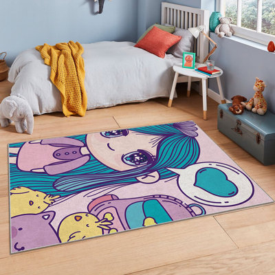 Luxurious Carpet, 100% Polyester, 70.9 x 110.2 inches | 740 g/m², Non-Slip Felt Dot Underside, Laminated Sponge for Comfort | Antibacterial, Easy to Clean, Machine Washable | Perfect for Living Room & Bedroom Décor