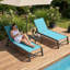 Chaise longue d'extérieur en métal avec table Willbourn-1475552931
