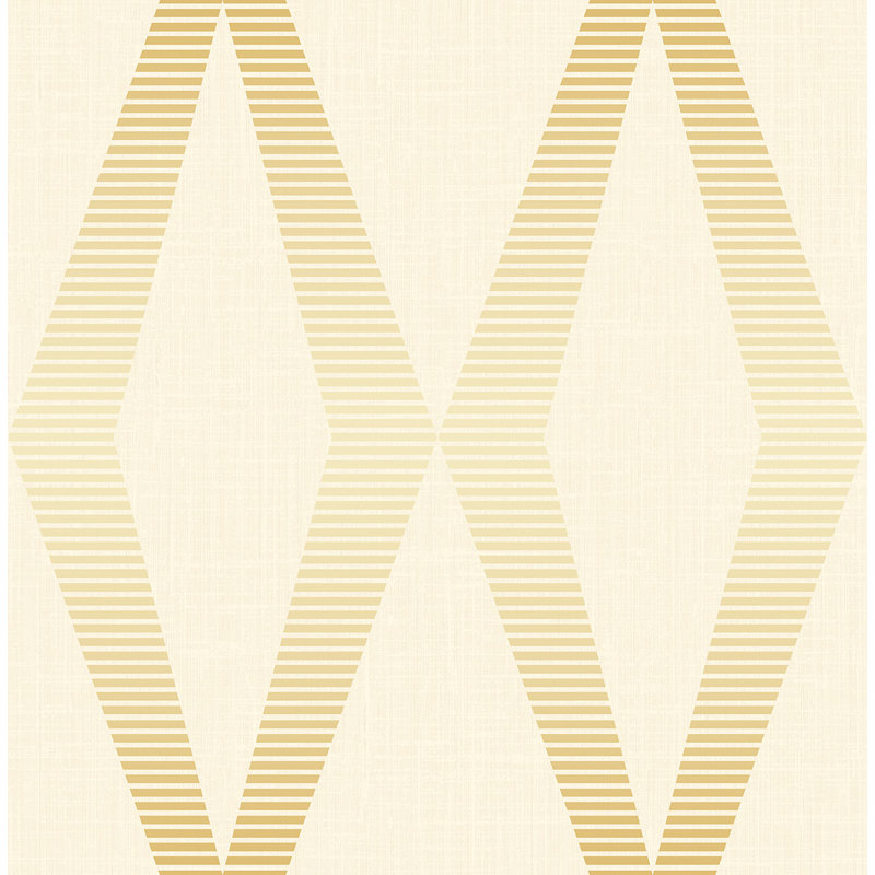 Seabrook Designs Karena Diamond Bar Unpasted Wallpaper, Metallic Buttercream