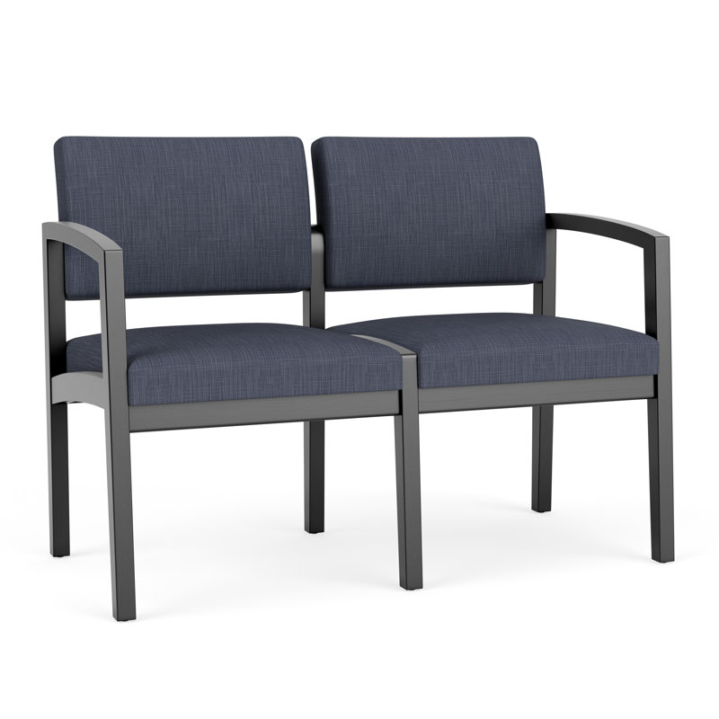 Lenox 2-seater tandem chair, Noir, noir, noir, noir, Plot Line bleu marine