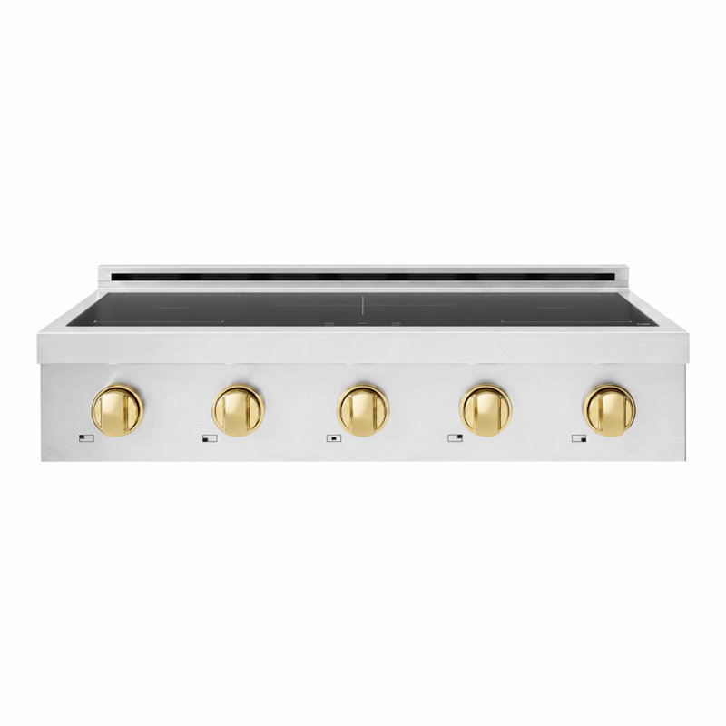 ZLINE Autograph 36 in. Paramount Induction Rangetop with 5 Element Cooktop and Black Accents, Polished Gold