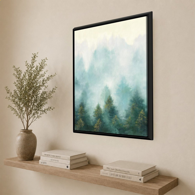 «Misty Forest» par Julia Purinton - Impression sur toile, 44" H x 34" W, Black