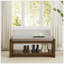 Banc d'appoint avec étagère à chaussures à tablette inférieure, sièges rembourrés pour le salon et la chambre à coucher, banc de bout de lit compact moderne avec coussin amovible-129894996