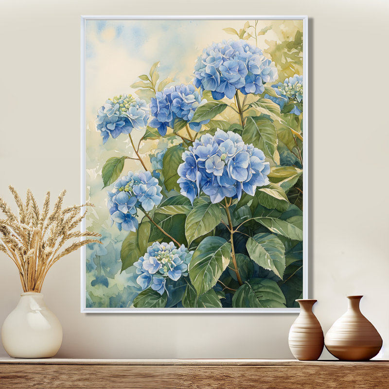 Hortensias dans la brise d'été II - Hydrangées, reproductions encadrées, Impression encadrée flottante, H 20 po x l 12 po