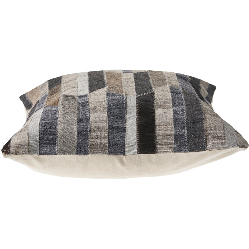 Thais Geometric 8" Geometric Shapes Textured Faux Leather Throw Pillow Cover, Multicolor, Pillow Cover Only - No Insert