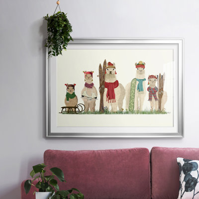 " Llama Family Winter Sports "