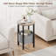Ensemble de 2 petites tables d'appoint rondes avec panier de rangement, tables de bout d'appoint en demi-lune modernes et grandes tables de chevet pour le salon, la chambre à coucher et les petits espaces, gris