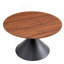 Ensemble de 2 tables basses rondes avec plateau d'aspect bois et base en acier noir