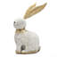 Figurine 13,8 x 6,1 x 20,9 po en forme de lapin en magnésium blanc avec oreilles en fer doré