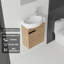 Meuble-lavabo flottant avec lavabo en céramique et portes à fermeture en douceur pour espaces compacts-133668194