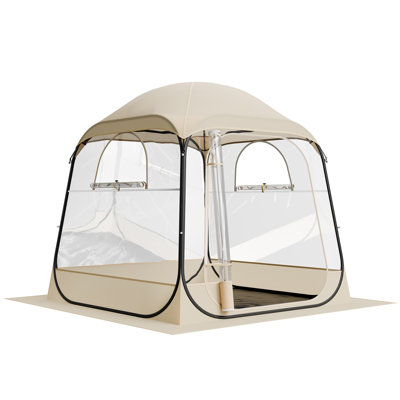 Pop up Sports Tent, 72x72 in Clear Bubble Tent for 2-4 Persons, Waterproof Outdoor Pod with Floor Mat & Top Cover, Garden Igloo Dome Tents Camping Shelter for Events Fishing Cheering