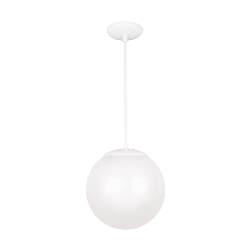 Meri 1 - Light LED Single Pendant, White, 12.5" H x 12" W x 12" D, LED Integrated